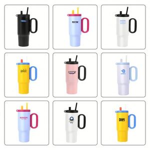 Tasse à café isotherme personnalisable en acier inoxydable à double paroi avec paille, logo personnalisé, couvercles de gobelet, mug de voyage - Product Image 4