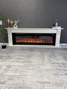 Cheminée Électrique Moderne avec Meuble TV en Bois et Manteau de Cheminée Pergola pour Utilisation Intérieure en Hôtel, Villa, Appartement - Product Image 4