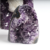 Groupe de géodes d'améthyste violette naturelle sculptées, spécimen de cristal de quartz drusy 10-13cm Boheng BH211117 pour la décoration intérieure, vente en gros