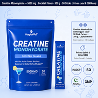 Créatine Monohydrate en Poudre Sachet Saveur Cocktail 5000mg Stick Pré & Post-Entraînement Supplément Performance Fitness Marque Privée