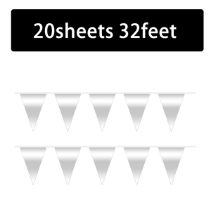 Guirnalda de Banderines Colgantes de Poliéster Plegable Impermeable Plateado Brillante de 32 Pies con Impresión Digital <span class=keywords><strong>para</strong></span> Recuerdos de Boda - Product Image 1