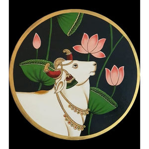Hand-Painted Traditional Indian Folk Design Wall <b>Plate</b> Eco-Friendly Art for Diwali & Retirement Gifts Home & Meditation Rooms - Product Image 2