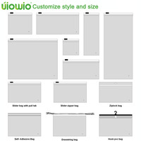 UIOWIO Pochette PVC Zip Coulissant Petite Mate Mignonne Personnalisée Haute Qualité Vente en Gros, Sac Ziplock PVC Vinyle Transparent