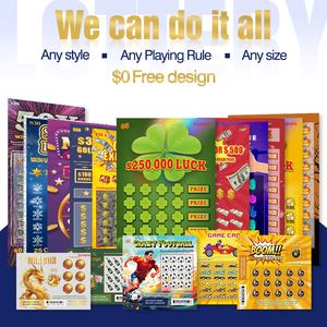 Lotería Scratch-Offs Lucky Clover Diseño <span class=keywords><strong>libre</strong></span> Hoja de oro Estampado Superficie Números ganadores Impresión de tarjetas de papel para promoción - Product Image 6