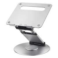 Support d'ordinateur portable en aluminium rotatif à 360°, réglable en hauteur, pivotant, pliable, avec refroidissement, pour le travail assis-debout au bureau
