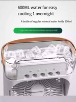 Mini ventilateur USB en plastique, 3 vitesses, humidificateur à brume d'eau, veilleuse, purificateur d'air, économie d'énergie, portable pour hôtel