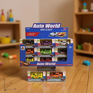 Auto World - Voitures miniatures en métal - Sport - Échelle 1:64 - Ensemble de 36 pièces - Roues libres - Jouet pour enfants - Product Image 3