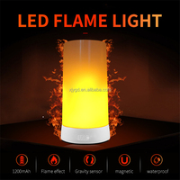Lampe à flamme rechargeable USB avec fixation magnétique Télécommande Ampoule à flamme LED Veilleuse décorative