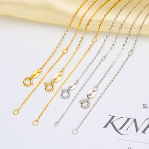 Accesorios de Plata Pura S925 para DIY con Perlas, Chapados en Oro Blanco y Oro Rosa, Anillo en O, Cadena Fina Cruzada, Fornituras para Joyería, Espaciadores - Product Image 2