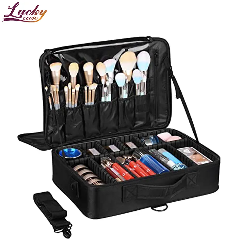 Large Makeup Travel Bag Organizer Makeup Case Portable Professional Cosmetic Brush Makeup Supplies Storage Box