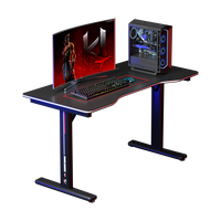 Bureau de sport électronique G8, structure solide, bureau ergonomique, hauteur réglable, fonctionnalités LED, surface en matériau PB