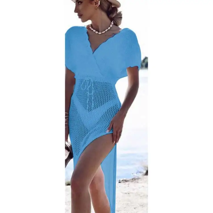 Solid Three-piece Swimsuit 2024 New Sexy Mesh Fashion Bikini Set Split Swimwear Bikinis & Beachwear
