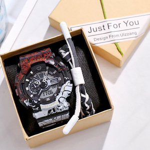 Reloj Digital de Dibujos Animados Estilo Coreano con Doble Pantalla de 50 mm para Hombre y Mujer, Luminoso, Resistente al Agua, Multifuncional, de Plástico - Product Image 4