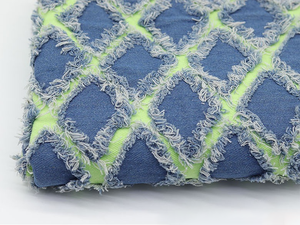 チェック柄ジャカード綿100% ウォッシュレスデニム生地ラゲッジシューズパンツ生地卸売 - Product Image 3