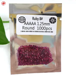 रूबी नंदी Suppliers-Redleaf रत्न 5A सिंथेटिक रत्न कीमत प्रति कैरेट पत्थर गोल आकार गुलाब रूबी 8 # कोरन्डम