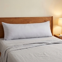 Housse de coussin corporel 100 % coton 800TC gris clair, longue, douce, de soutien complet, anti-bactérienne, certifiée OEKO-TEX pour adultes et hôtels