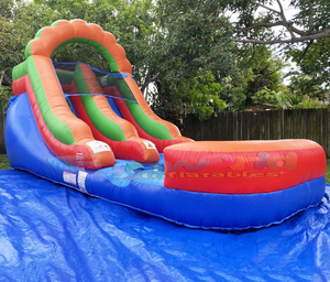 Trượt Nước Bouncy Nhảy Công Viên Ngoài Trời Giải Trí Thương Mại Trượt Nước Bơm Hơi Có Bể Bơi - Product Image 3