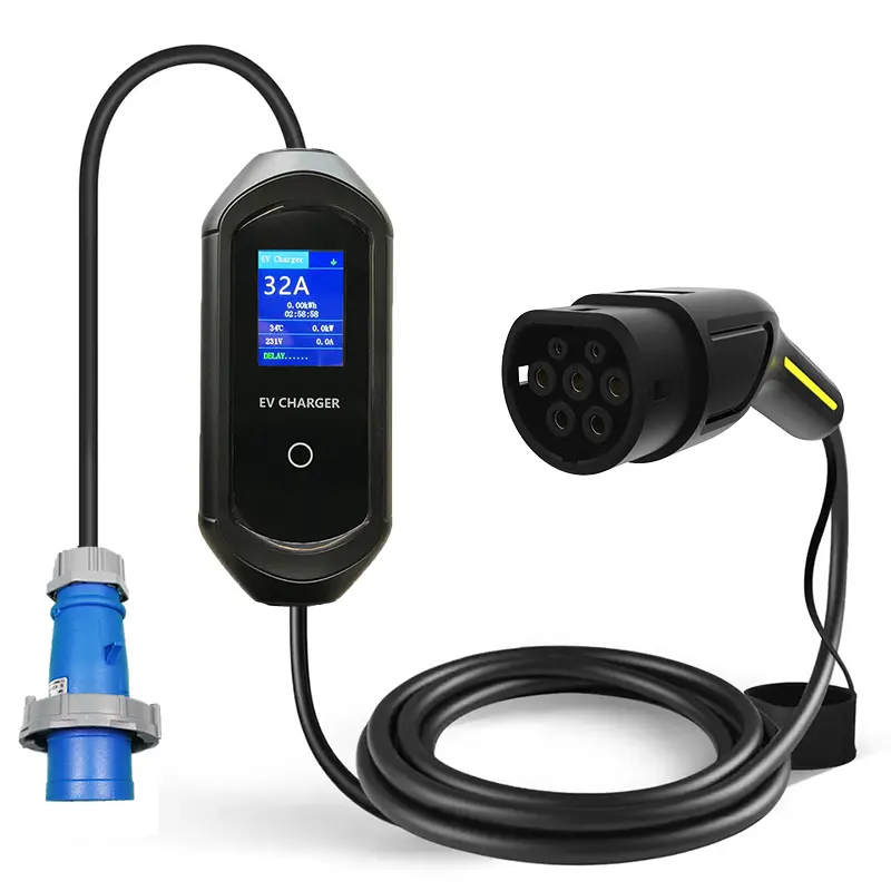 16 A 32 Aper AC tragbare Ladestation GBT Stecker 3,5 kW 7 kW intelligenter EV Heim-Autoladegerät für Elektroauto