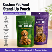 Sachet Doypack Personnalisé Imprimé pour Friandises pour Animaux avec Fermeture Éclair et Film Haute Barrière pour Emballage d'Aliments Lyophilisés pour Chiens et Chats