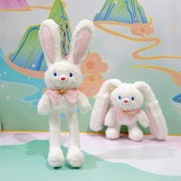 Nouveauté : Porte-clés poupée lapin en peluche amusant de style chinois, avec oreilles mobiles, pendentif de sac créatif, Fournisseur