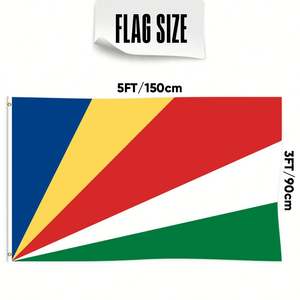 Drapeaux des <span class=keywords><strong>Seychelles</strong></span> en gros 3x5 pieds 68D/100D Polyester Personnalisation de toutes les nations Expédition rapide Fournisseur fiable Livraison rapide - Product Image 4