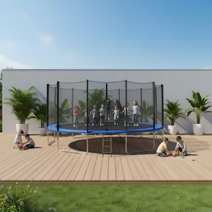 Trampoline de fitness pliable de qualité commerciale de 16 pieds pour enfants et adultes, grand modèle en PVC avec protection, durable, pour l'extérieur, pour le sport, pour filles et garçons - Product Image 5