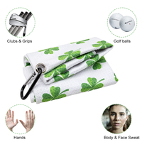 Vente chaude Serviette De Golf Motif Personnalisé Logo Microfibre Gaufre Serviette De Golf Avec Clip