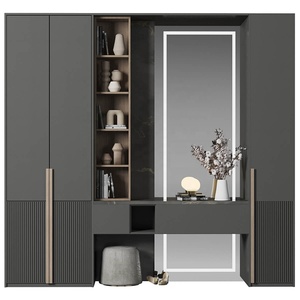 PA Custom Made Solid Wood Complete Bedroom Wall 3 Door <strong>Corner</strong> <strong>Wardrobe</strong> Design with Mirror Dressing Table - Product Image 3