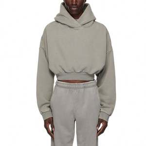 Custom Heavyweight Cropped <b>Hoodie</b> <b>Men</b> Boxy Cropped <b>Hoodie</b> Crop Hoodies for <b>Men</b> - Product Image 1