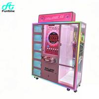 FunTime Machine à Primes Transparente Rose, Taux de Gagnant Réglable, Faible Encombrement, Attrape-Cadeaux d'Arcade