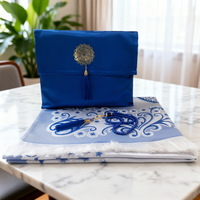 Ensemble de tapis de prière jacquard en gros avec sac de rangement et perles de tasbih, tapis de prière musulman pliable et portable, tissé à la machine