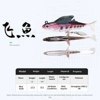 Leurre souple The Brave Lead Fish T-tail Flying Fish 8,5 cm 12,5 g avec paillettes, leurre bionique pour bar, vente en gros