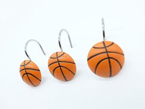 12 Pcs Trong Bộ Bóng Rổ <span class=keywords><strong>Polyresin</strong></span> Rèm Tắm Móc - Product Image 4