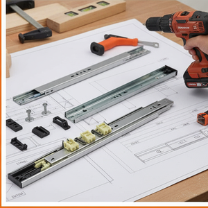 Mịn và bền 3-lần tủ bếp 45mm đẩy để mở bóng mang ngăn kéo trượt ngăn kéo Runner sử dụng tủ - Product Image 3