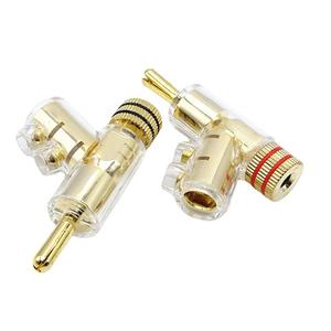 Conector tipo banana transparente de cobre chapado en oro, cable de altavoz, conector tipo banana de 4 mm con bloqueo automático en forma de pistola - Product Image 4