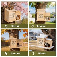 Nid d'écureuil en bois pour extérieur, cage à hamster de jardin, boîte d'élevage en bois massif suspendue, nichoir DIY pour oiseaux, mangeoire pour écureuils