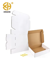 Boîte d'expédition en carton ondulé biodégradable et recyclable, personnalisable avec logo, couleur blanche, pliable, emballage plat, pour e-commerce, cadeau, petite taille, vente en gros