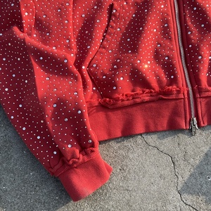 Sweat à capuche en coton premium à double fermeture éclair, broderie personnalisée, strass, lourd, délavé à l'acide, effet vieilli – Fabricants - Product Image 5