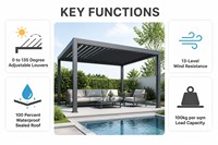 Pergola motorisée à lames orientables en alliage d'aluminium, écologique, pour l'extérieur, yoga, méditation, jardin, studio, taille personnalisée, OEM