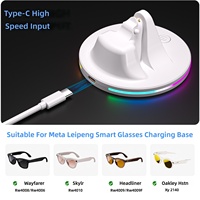 Nouvelle station de charge pour lunettes Meta Ray-Ban, compatible avec le port USB-C, plusieurs modèles de lunettes AR, support de charge RGB pour lunettes Meta (ABS)