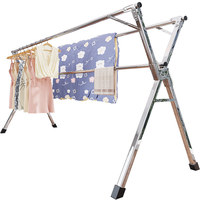 Séchoir à linge télescopique à double poteau pliable en acier inoxydable pour balcon, pour usage intérieur/extérieur, vente en gros