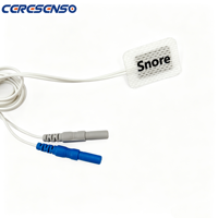 CéréSenso – Capteur microphone piézoélectrique jetable pour le ronflement avec connecteur de sécurité DIN 1,5 mm pour systèmes de diagnostic et de surveillance du sommeil (PSG)
