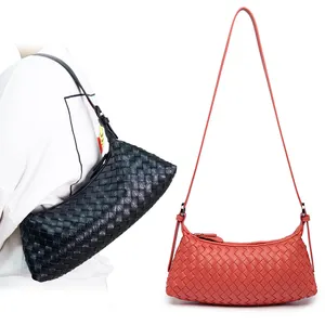 2024 New Handwoven Underarm Bag Women Woven Purse Handbag Fashion Ladies Shoulder Crossbody Bag