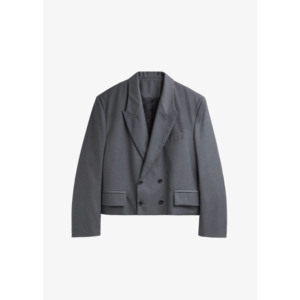 Grauer Anti-Falten-<span class=keywords><strong>Blazer</strong></span> für Damen, locker geschnitten, zweireihig, mit Reverskragen, Oversize, Langarm, für den Alltag und Streetwear - Product Image 1