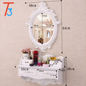 Châu Âu Cổ Điển Cổ Gương Bàn Trang Điểm Đặt Nhà Khách Sạn Gỗ Trang Điểm Gương Cho Phòng Ngủ Và Phòng Khách Sử Dụng - Product Image 4