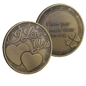 Metallhandwerk Liebesherz Gedenkmünze Ich Liebe Dich Mehr UV-Druck Beschichtet Kundenspezifisches Relief Souvenir - Product Image 5