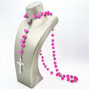 Arcilla polimérica de color rosa púrpura, cuentas de arcilla polimérica, para el cuidado de los objetos funerarios, venta al por mayor - Product Image 3