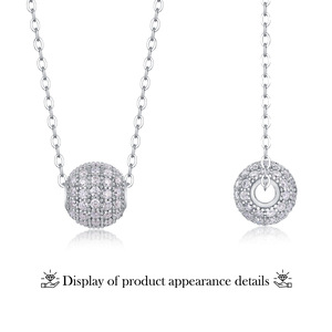 Joyería de moissanita al por mayor redondo <span class=keywords><strong>25</strong></span> plata simple dulce moda VVS1 colgante collar de joyería de moissanita para regalo de cumpleaños - Product Image 5