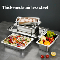Standard 1/1 1/2 1/3 Größen Edelstahl Gastronorm-Behälter Buffet-Behälter Anti-Klebe-Gastronorm-Behälter mit Deckel