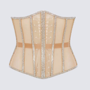 Robe élégante de soirée blanche King Mcgreen Star avec corset sexy, décolleté plongeant et diamants brillants pour femme, idéale pour la Saint-Valentin - Product Image 6